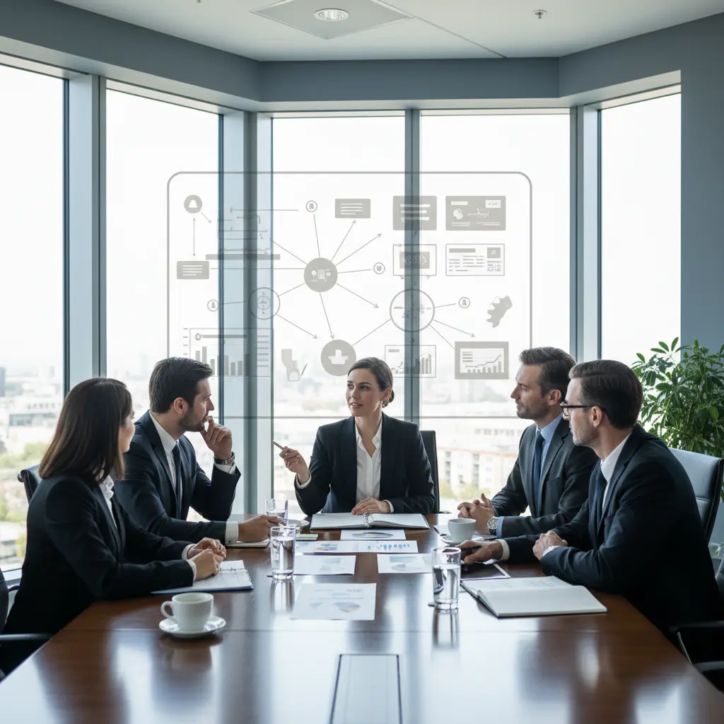 Executives reviewing strategic plans